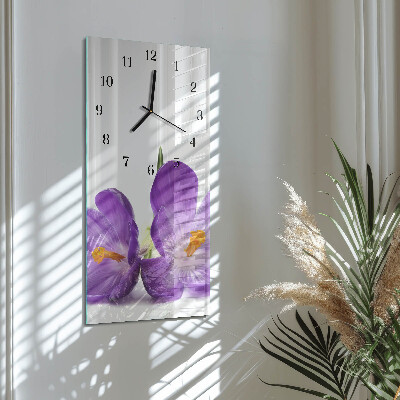 Ceas din sticlă dreptunghiular vertical Floare