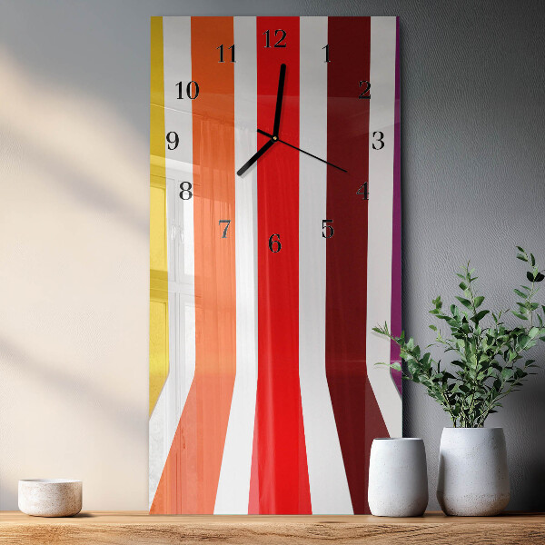 Ceas din sticlă dreptunghiular vertical Dungi