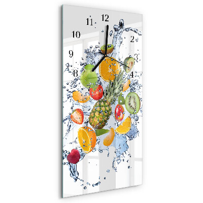 Ceas din sticlă dreptunghiular vertical Fructe