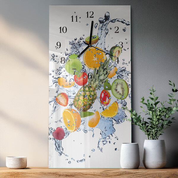 Ceas din sticlă dreptunghiular vertical Fructe