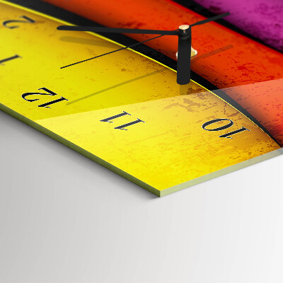 Ceas din sticlă dreptunghiular vertical Dungi colorate