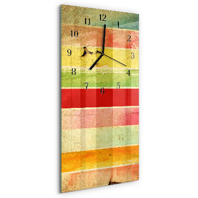 Ceas din sticlă dreptunghiular vertical Perete colorat