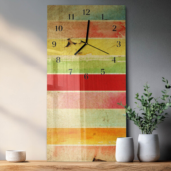 Ceas din sticlă dreptunghiular vertical Perete colorat