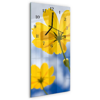 Ceas din sticlă dreptunghiular vertical Floare