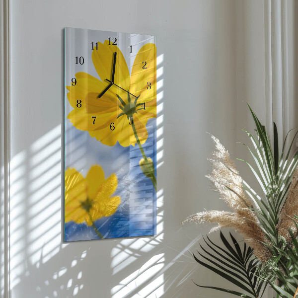 Ceas din sticlă dreptunghiular vertical Floare