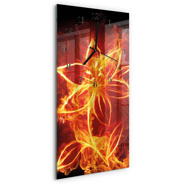 Ceas din sticlă dreptunghiular vertical Floare de Foc