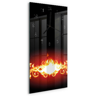 Ceas din sticlă dreptunghiular vertical Floare de Foc