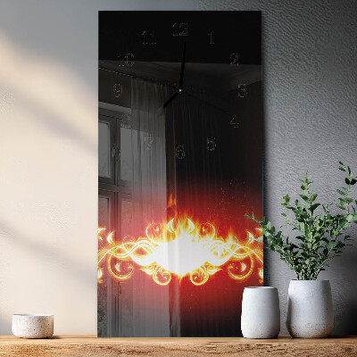 Ceas din sticlă dreptunghiular vertical Floare de Foc