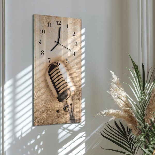 Ceas din sticlă dreptunghiular vertical Microfon