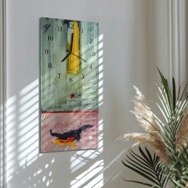 Ceas din sticlă dreptunghiular vertical Model colorat