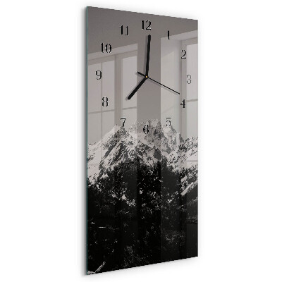 Ceas din sticlă dreptunghiular vertical Munţi