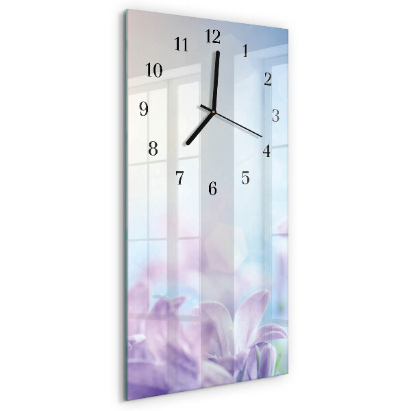 Ceas din sticlă dreptunghiular vertical Violet