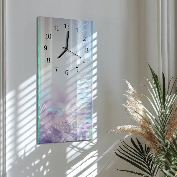 Ceas din sticlă dreptunghiular vertical Violet