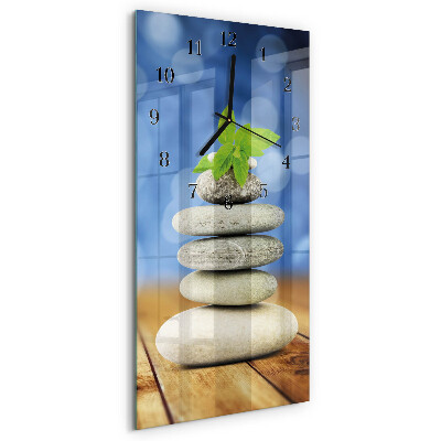 Ceas din sticlă dreptunghiular vertical Pietre