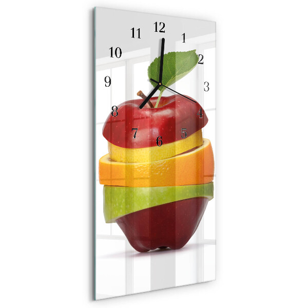 Ceas din sticlă dreptunghiular vertical Fructe