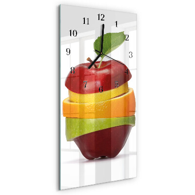 Ceas din sticlă dreptunghiular vertical Fructe