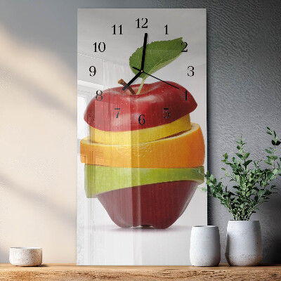 Ceas din sticlă dreptunghiular vertical Fructe