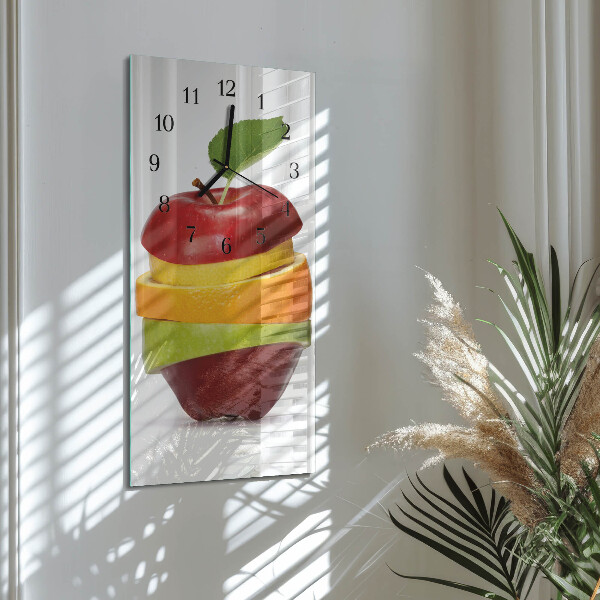 Ceas din sticlă dreptunghiular vertical Fructe