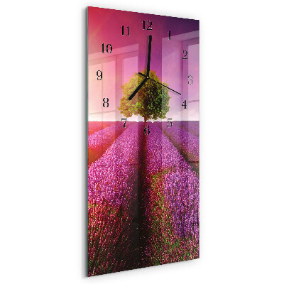 Ceas din sticlă dreptunghiular vertical Lavandă