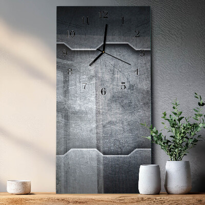 Ceas din sticlă dreptunghiular vertical Metal