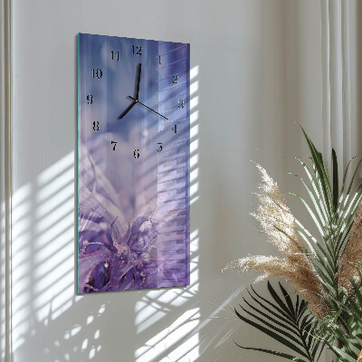 Ceas din sticlă dreptunghiular vertical Floare