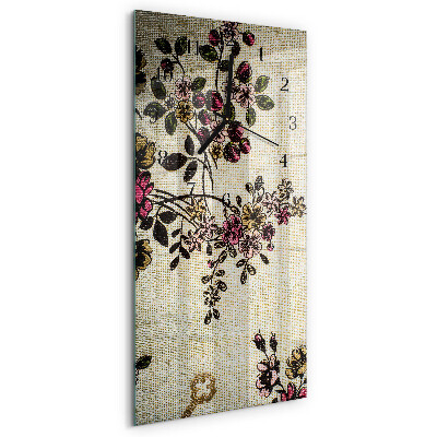 Ceas din sticlă dreptunghiular vertical Model floral
