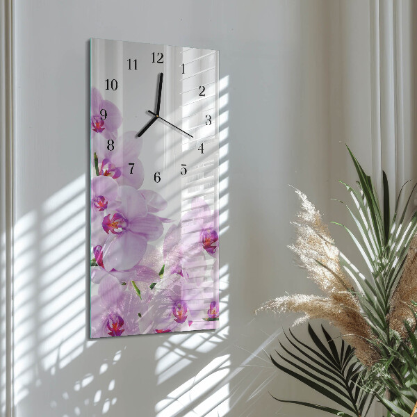 Ceas din sticlă dreptunghiular vertical Orhidee