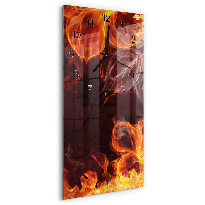 Ceas din sticlă dreptunghiular vertical Flori de Foc
