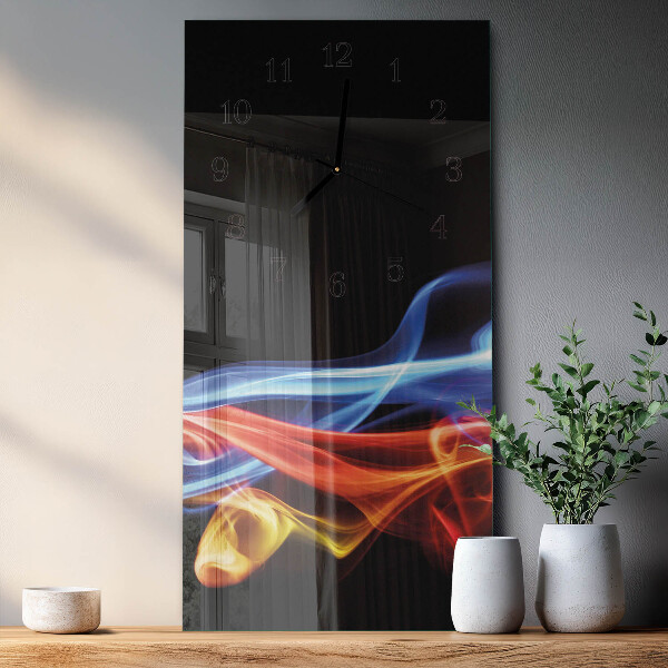 Ceas din sticlă dreptunghiular vertical Fum abstract