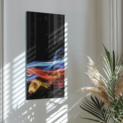 Ceas din sticlă dreptunghiular vertical Fum abstract