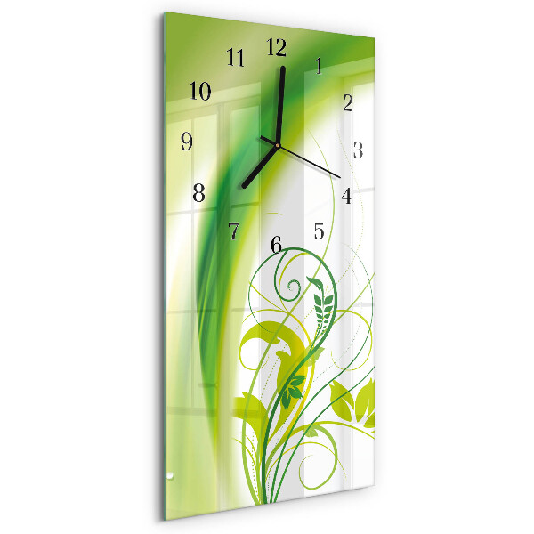 Ceas din sticlă dreptunghiular vertical Plantă model