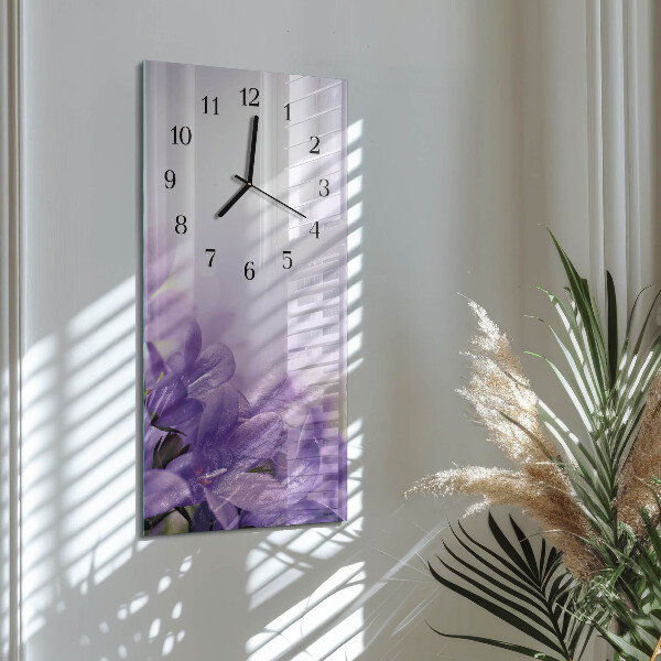Ceas din sticlă dreptunghiular vertical Floare