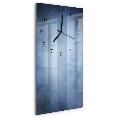 Ceas din sticlă dreptunghiular vertical Fum
