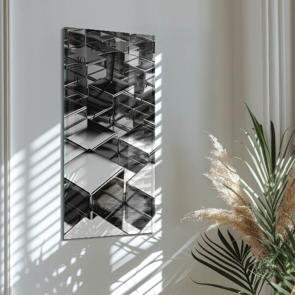Ceas din sticlă dreptunghiular vertical Cuburi metalice