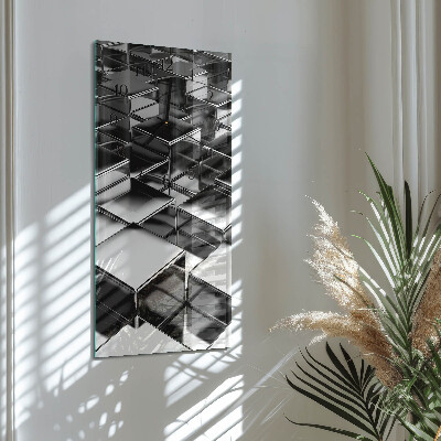Ceas din sticlă dreptunghiular vertical Cuburi metalice