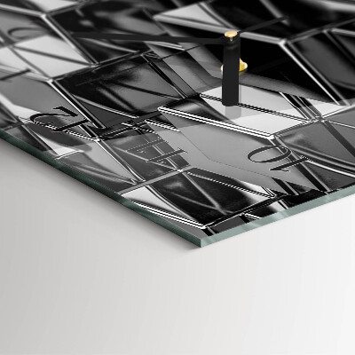 Ceas din sticlă dreptunghiular vertical Cuburi metalice
