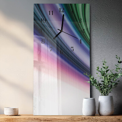 Ceas din sticlă dreptunghiular vertical Linii abstracte