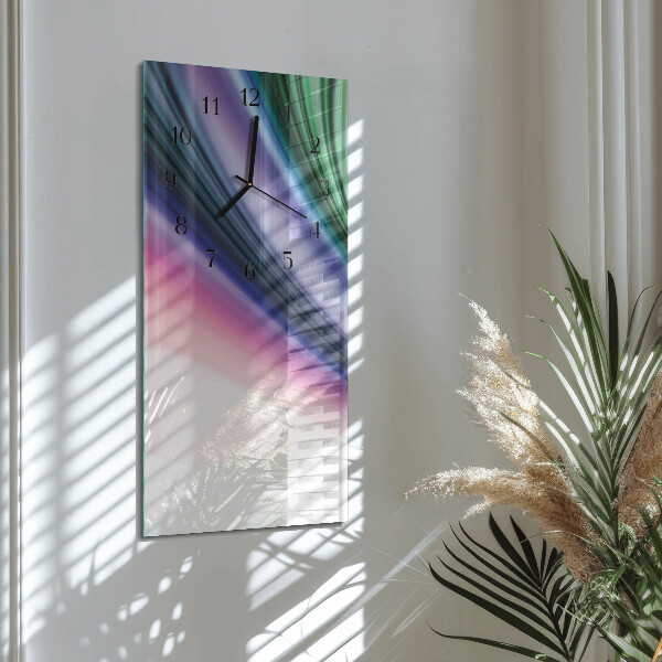 Ceas din sticlă dreptunghiular vertical Linii abstracte
