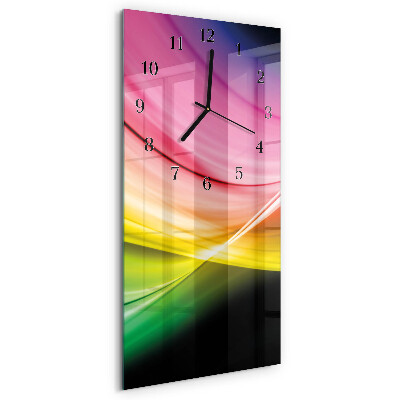 Ceas din sticlă dreptunghiular vertical Linii abstracte