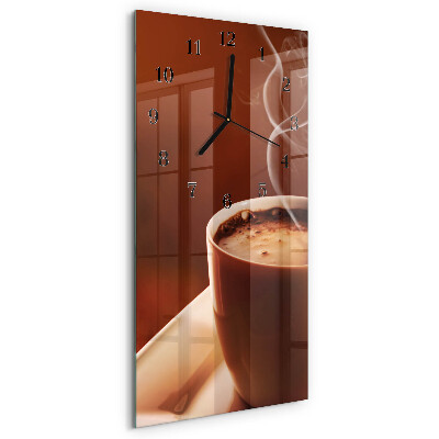 Ceas din sticlă dreptunghiular vertical Cafea