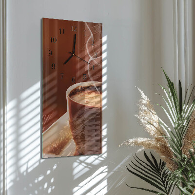 Ceas din sticlă dreptunghiular vertical Cafea