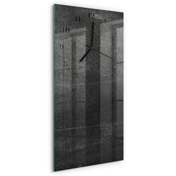 Ceas din sticlă dreptunghiular vertical Grafit