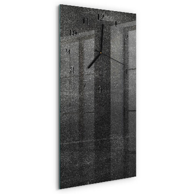 Ceas din sticlă dreptunghiular vertical Grafit