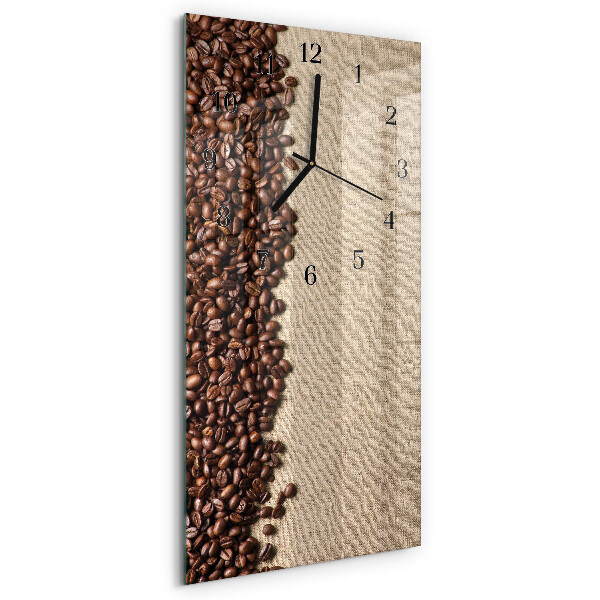 Ceas din sticlă dreptunghiular vertical Boabe de cafea