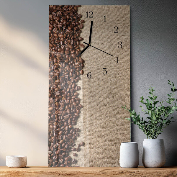 Ceas din sticlă dreptunghiular vertical Boabe de cafea