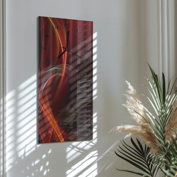 Ceas din sticlă dreptunghiular vertical Linii abstracte
