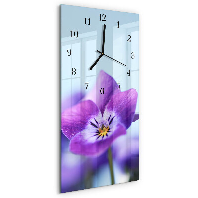 Ceas din sticlă dreptunghiular vertical Floare