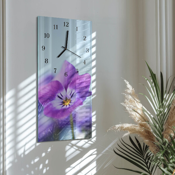 Ceas din sticlă dreptunghiular vertical Floare