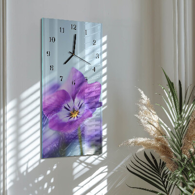 Ceas din sticlă dreptunghiular vertical Floare