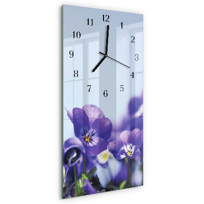 Ceas din sticlă dreptunghiular vertical Flori